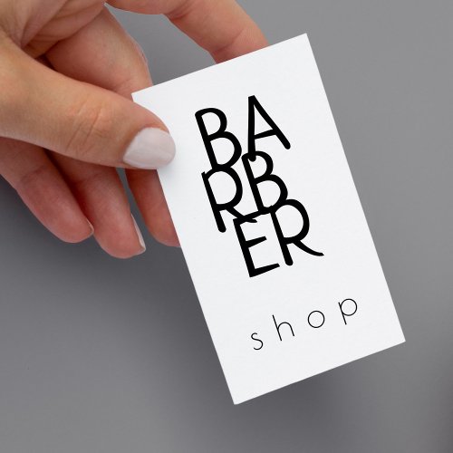 Barber simple modern typography black and white business card