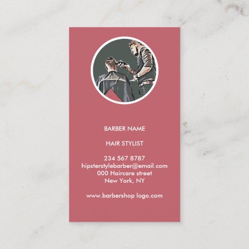 Barber Sketch Custom Photo Chalk Business Card