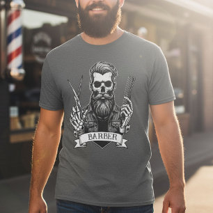 Barber Skull Professional Hair Stylist Dark T-Shirt