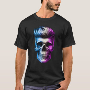 Barber Skull with Fashion Haircuts Hair Stylist T-Shirt