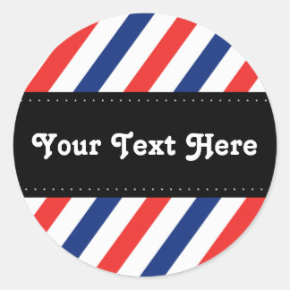Barber Stripes Classic Round Sticker