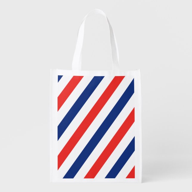 Barber Stripes Grocery Bag (Front)