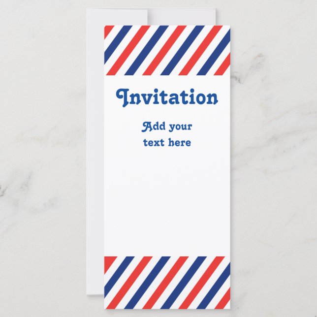 Barber Stripes Invitation (Front)