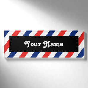 Barber Stripes Name Tag