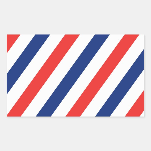 Barber Stripes Rectangular Sticker (Front)