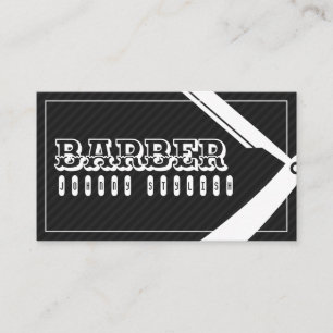 Barber style elegant professional black gray business card