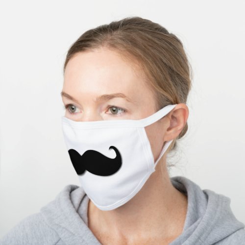 Barber Stylish Funny Silly Black Mustache White Cotton Face Mask