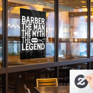 Barber The Man 2024 Window Cling