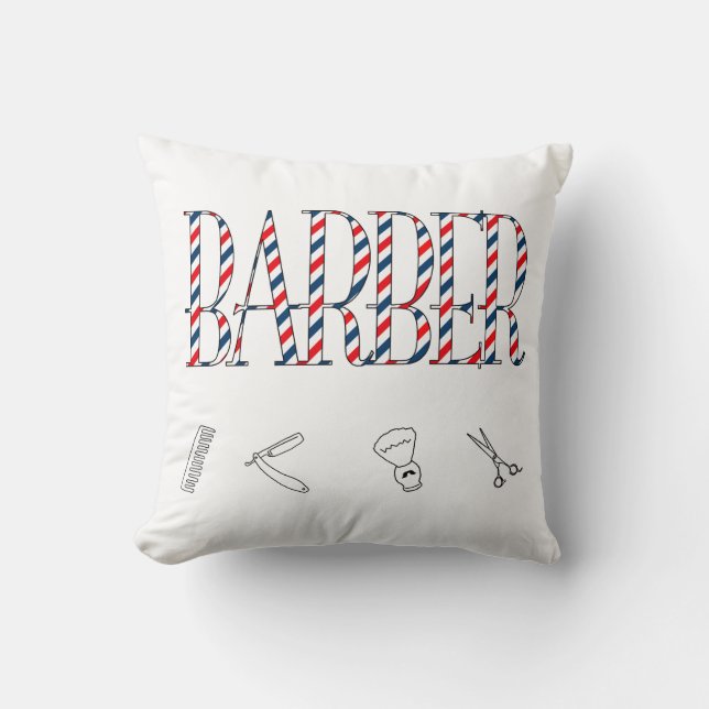 Barber Throw Pillow (Front)