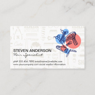 Barber Tools Hair Specialist Stylist Business Card