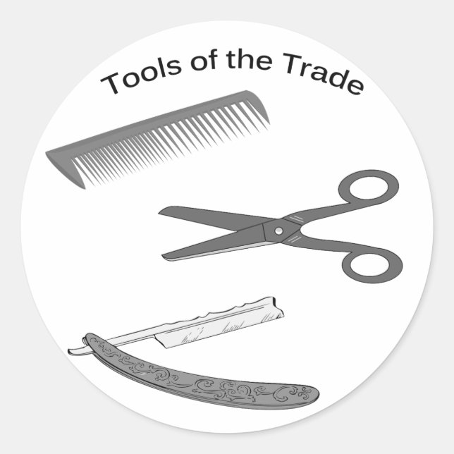 Barber Tools of The Trade Classic Round Sticker (Front)