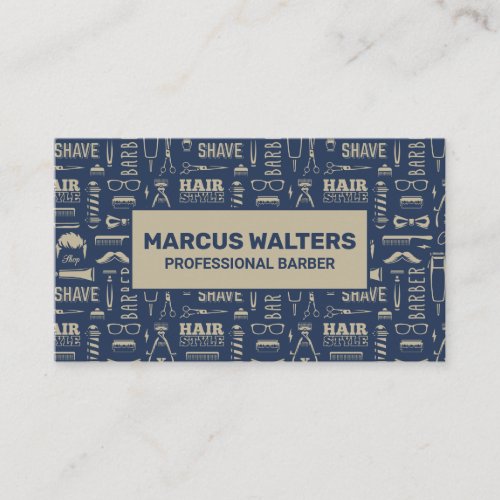 Barber Tools Pattern Appointment Card