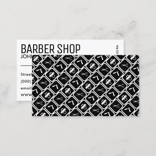 Barber tools pattern  business card