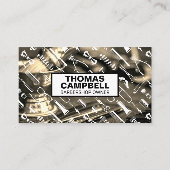 Barber Tools | Pattern Business Card (Front)