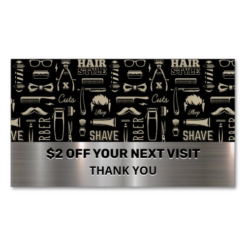 Barber Tools Pattern  Discount Business Card Magnet