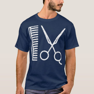 barber tools scissor and comb funny barber T-Shirt