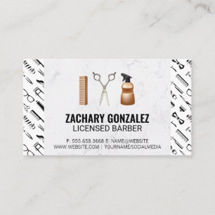 Barber Tools Set Barber Tools Pattern Marble Loyalty Card