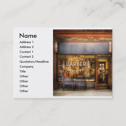 Barber - Towne Barber Shop, Name, Address 1, Ad... Business Card Templates