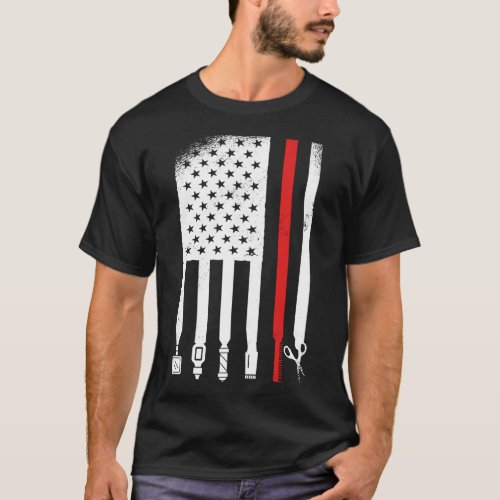 Barber USA Grunge Flag T_Shirt