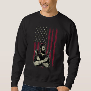 Barber Vintage American Flag 4th Of July Sweatshirt