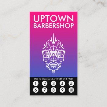 Barberboi Uptown Loyalty Punch Card by identica at Zazzle