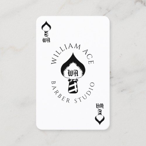 Barbers ace card style black and white 
