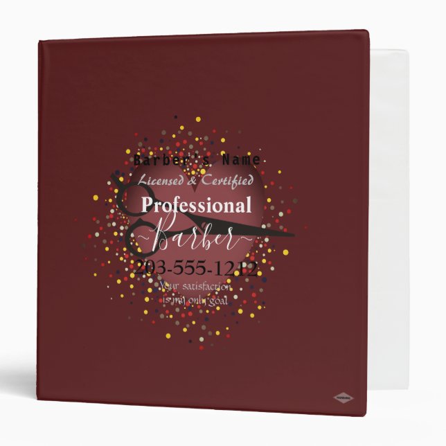 Barber's Daily Planner HAMbyWG Notebook 3 Ring Binder (Front/Inside)