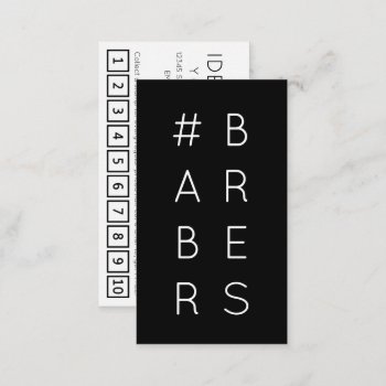 #barbers Hashtag Loyalty Punch Card by identica at Zazzle