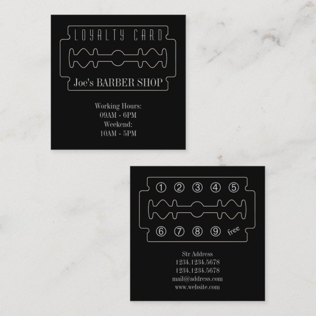 Barbers loyalty card elegance look (Front/Back)