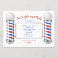 Barber's Pole Retirement Party Invitation