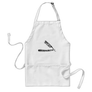 barbers razor icons adult apron