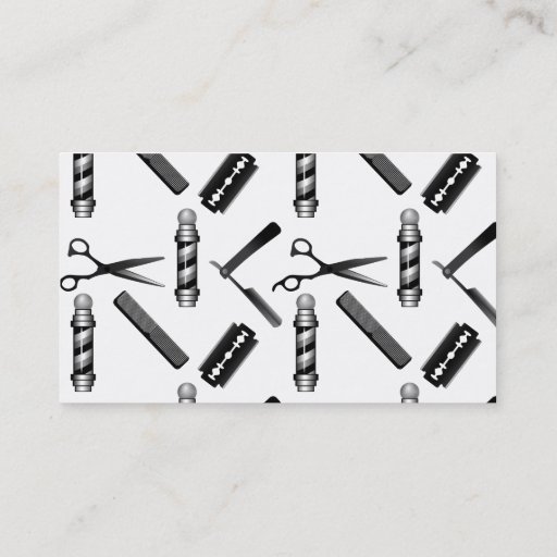 Customizable Barber's Shop Hairdresser Business Card