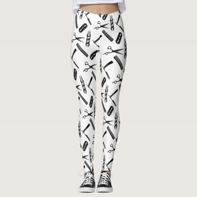 Barber's Shop Hairdresser Leggings (Front)