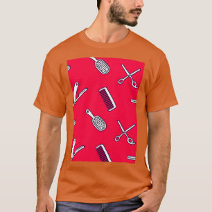 barbers shop pattern scissors pattern cool gift fo T-Shirt