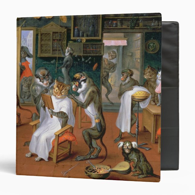 Barber's shop with Monkeys and Cats Binder (Front/Inside)