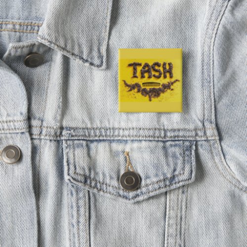 Barbers Tash symbol made from hair Pinback Button