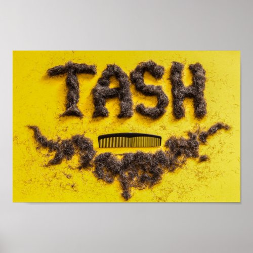 Barbers Tash symbol made from hair Poster