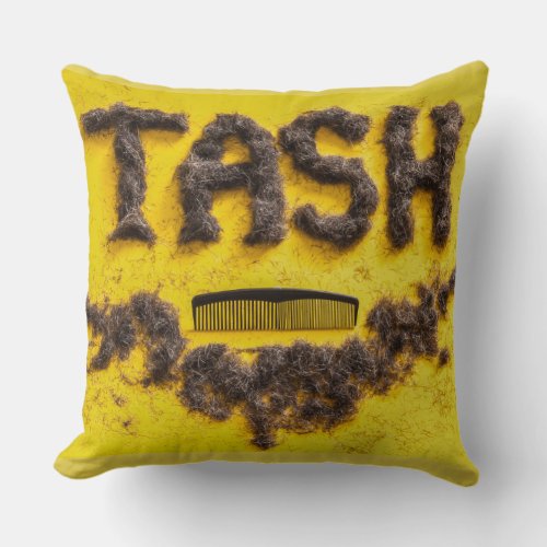 Barbers Tash symbol made from hair Throw Pillow