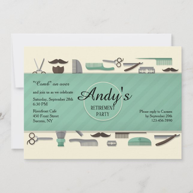 Barber's Tools Invitation (Front)