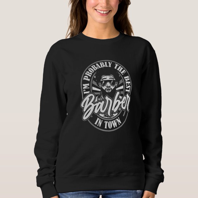 Barbershop Afro Haircut Coiffeur  Beard Hairstyle  Sweatshirt (Front)