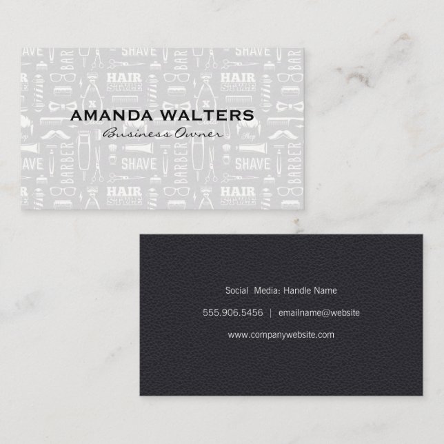 Barbershop Background Business Card (Front/Back)