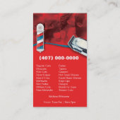 Barbershop Barber (Barber pole and clippers) Business Card (Back)