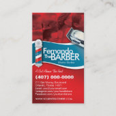 Barbershop Barber (Barber pole and clippers) Business Card (Front)