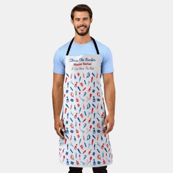 Barbershop (barber Pole And Clippers) Apron by WhizCreations at Zazzle