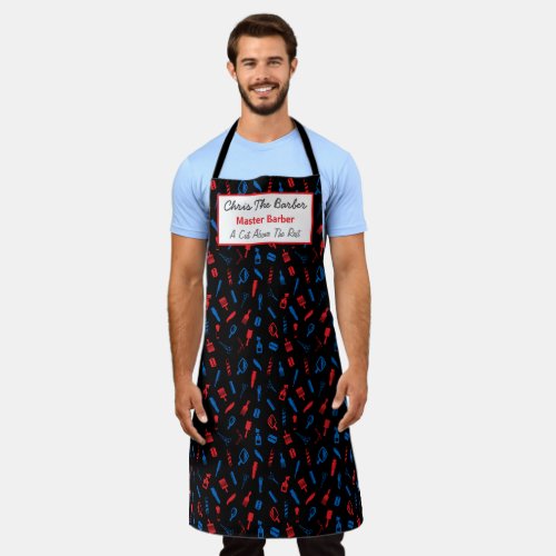 Barbershop Barber pole and clippers Apron