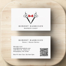 Barbershop Barber QR Code Business Card