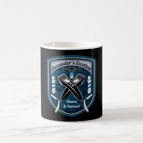 Barbershop Barbers Pole Barber Mustache Monogram Coffee Mug
