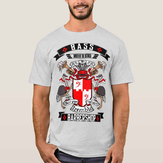 Barbershop Bass Coat of Arms T-Shirt (Front)
