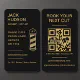 Barbershop Black Gold Barber Haircut QR Code Business Card | Zazzle