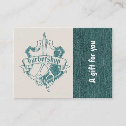 Barbershop blue jeans texture Gift Certificate